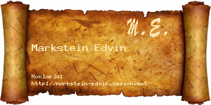 Markstein Edvin névjegykártya
